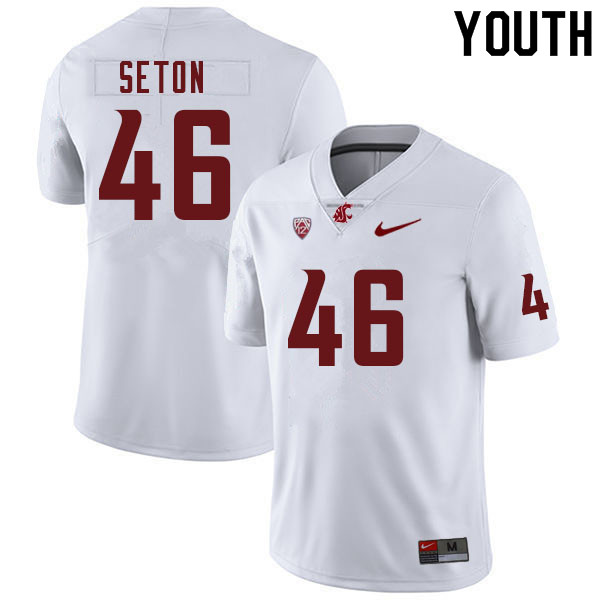 Youth #46 Bruce Seton Washington Cougars College Football Jerseys Sale-White - Click Image to Close